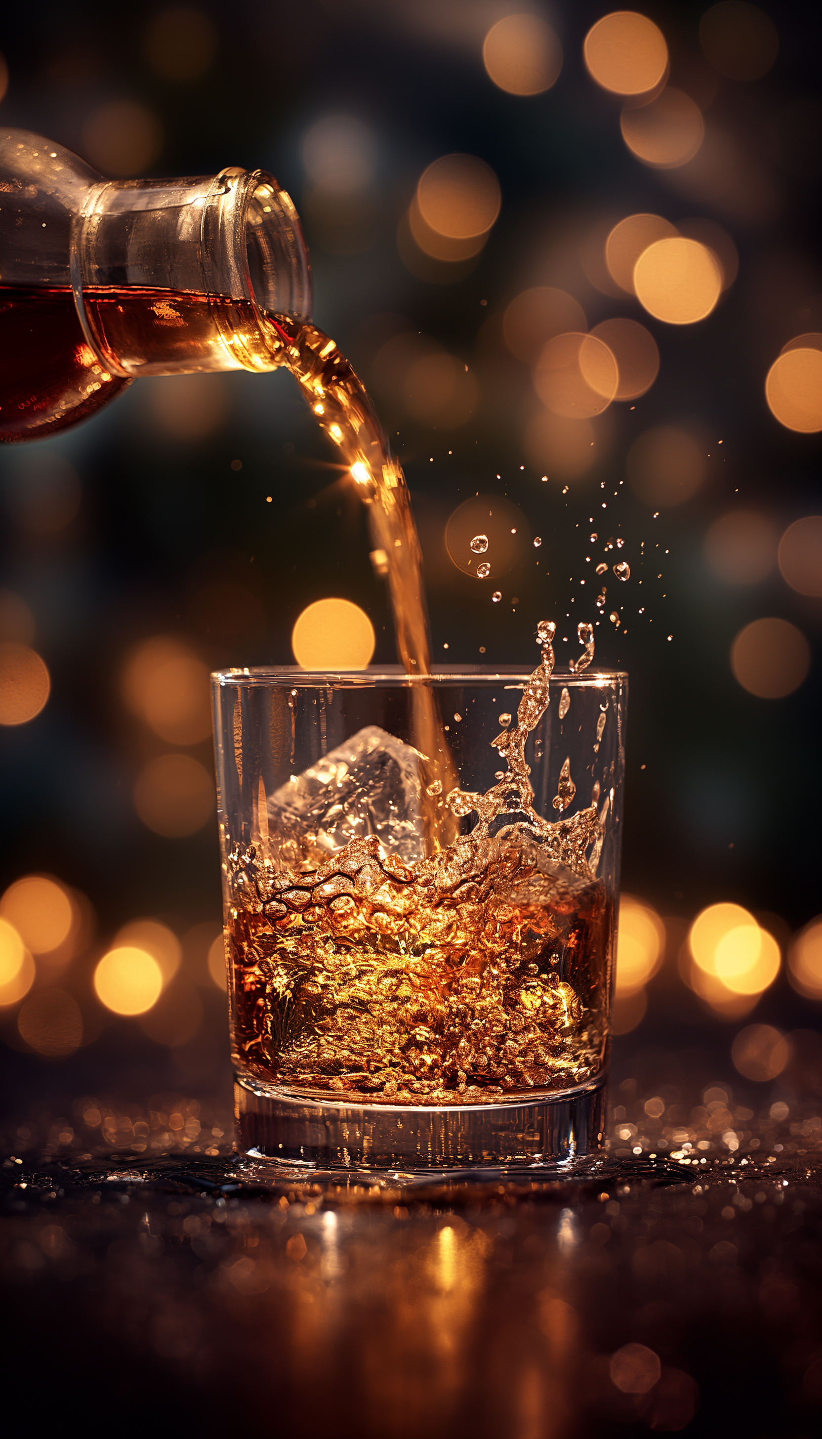 Whisky pouring into a glass